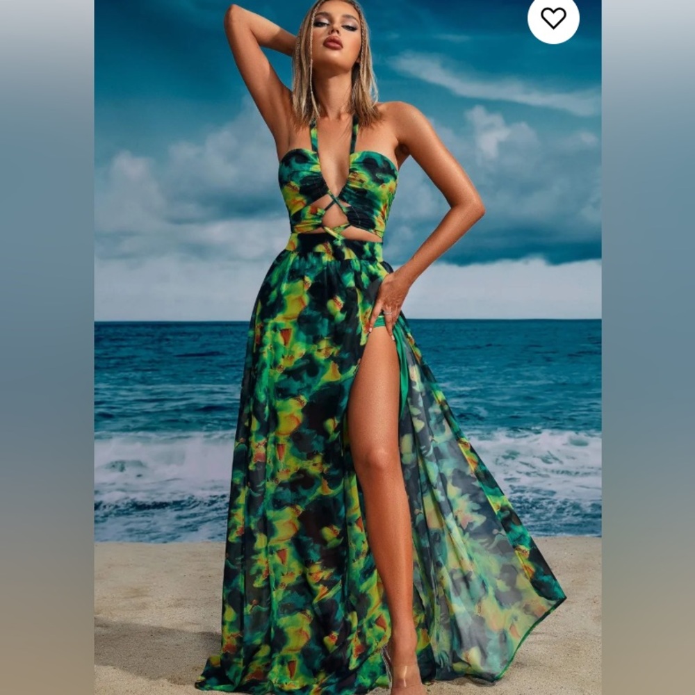 Elegant Green Maxi Dress